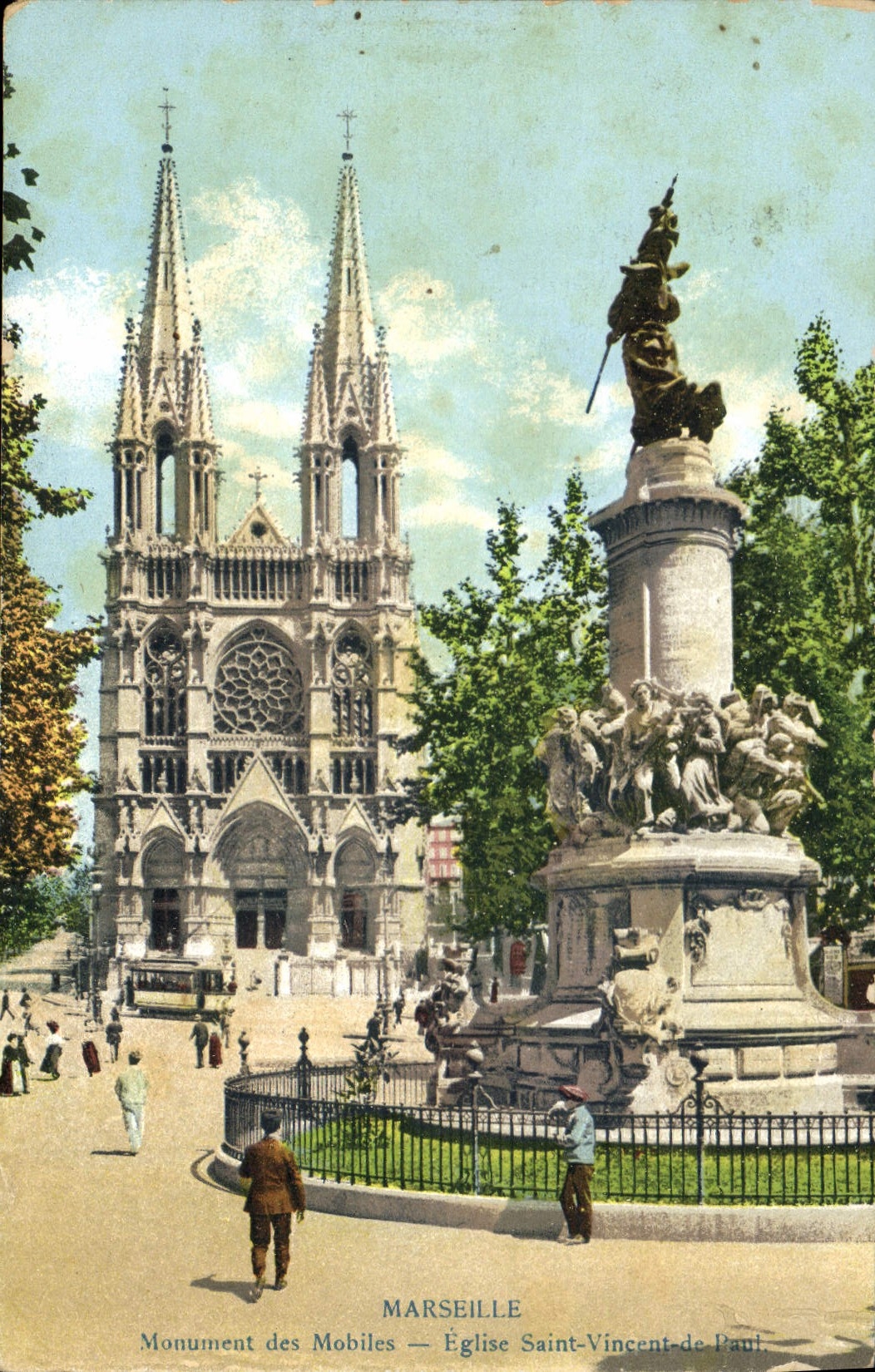 CPA Marseille Monument des Mobiles Eglise Saint Vincent de Paul 