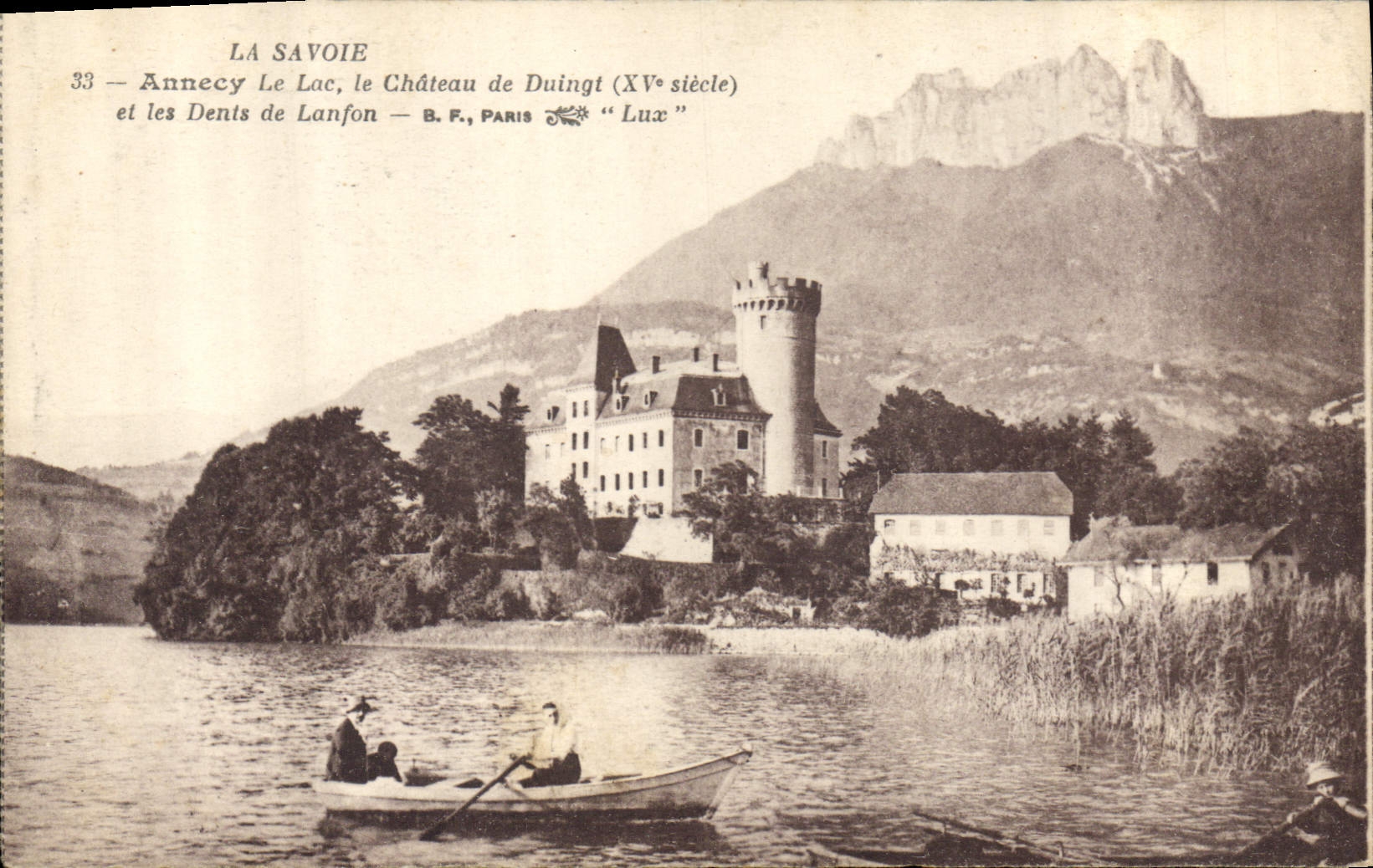 CPA La Savoie Annecy Le Lac le Chateau de Duingt et les Dents de lanfon Paris Lux