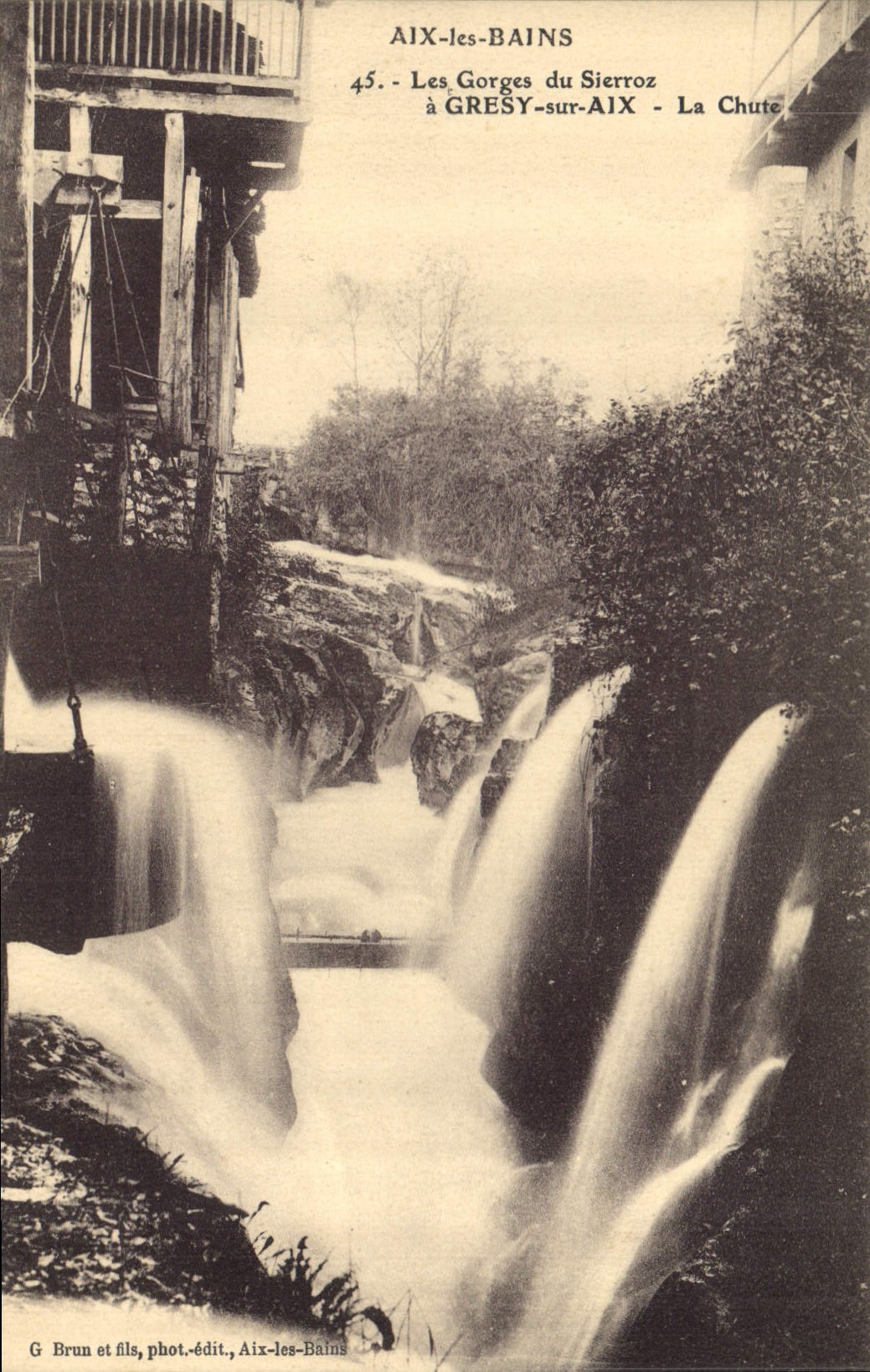 CPA Aix les Bains Les Gorges du Sierroz Gresy sur Aix La Chute 