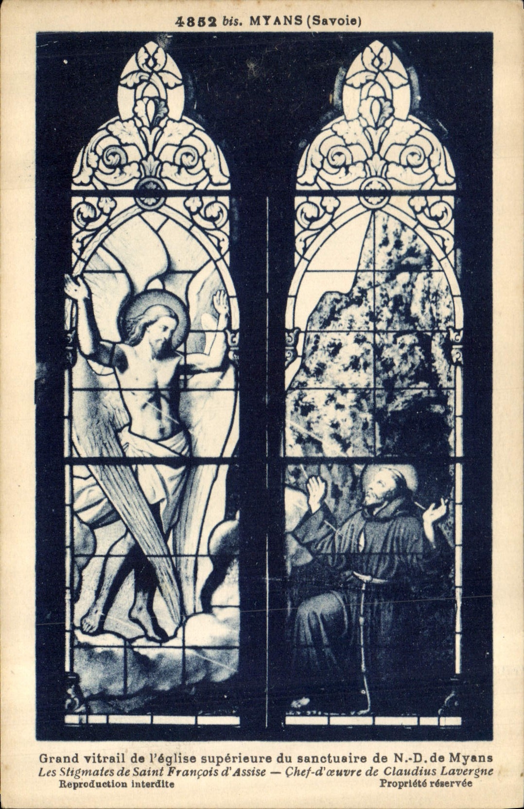 CPA Myans Savoie Grand Vitrail de l'Eglise superieure du sanctuaire de Notre Dame de Myans 