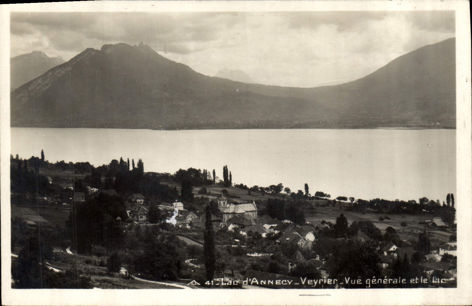 CPA Lac d'Annecy Veyrier vue generale et le Lac 