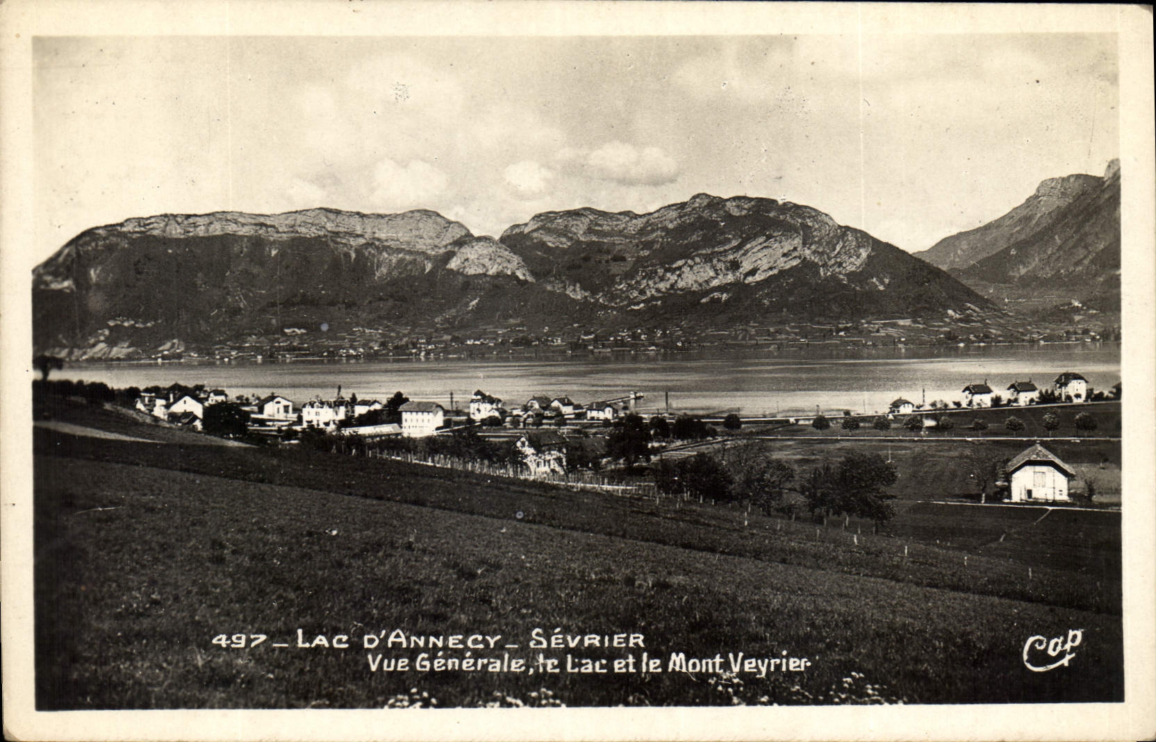 CPA Lac d'Annecy Sevrier Vue Generale Le Lac et le Mont Veyrier 