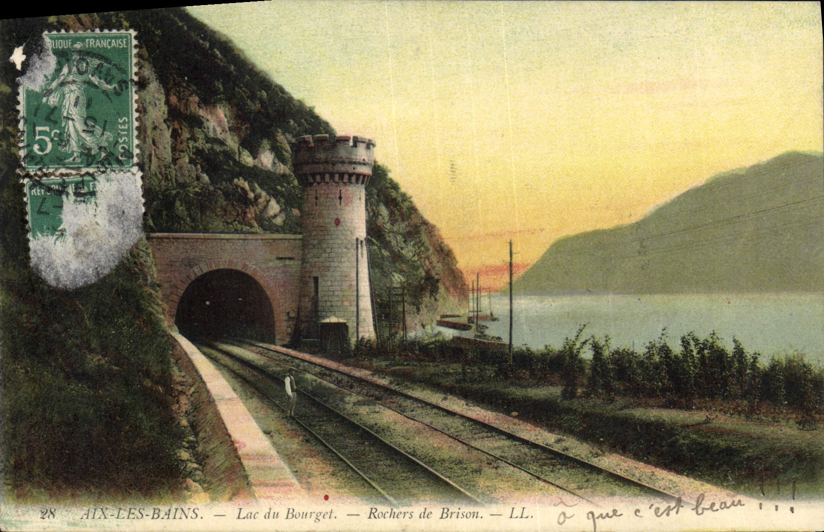 CPA Aix les Bains Lac du Bourget Rochers de Brison