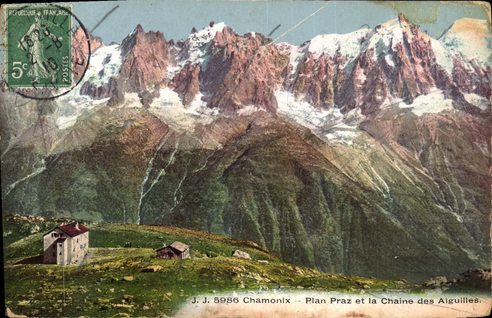 CPA Chamonix Plan Praz et la Chaine des Aiguilles 