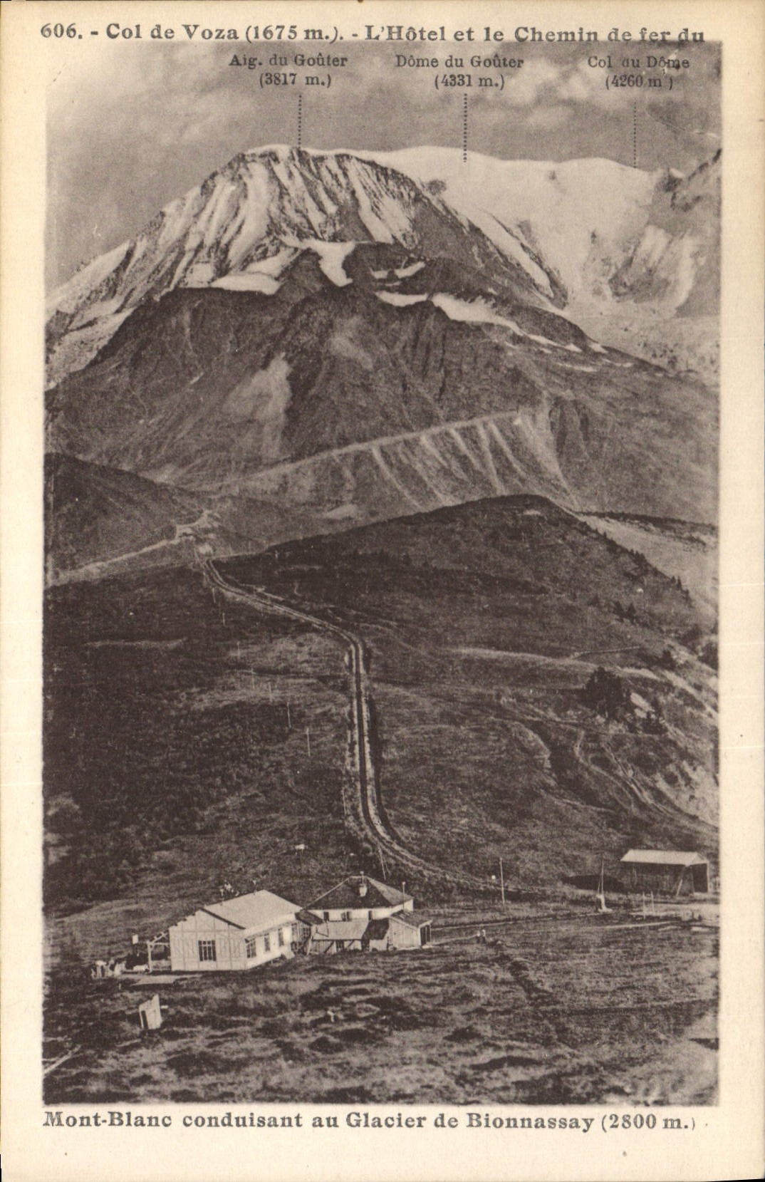 CPA Col de Voza L'Hotel et le Chemin de fer du Mont Blanc conduisant au Glacier de Bionnnassay 