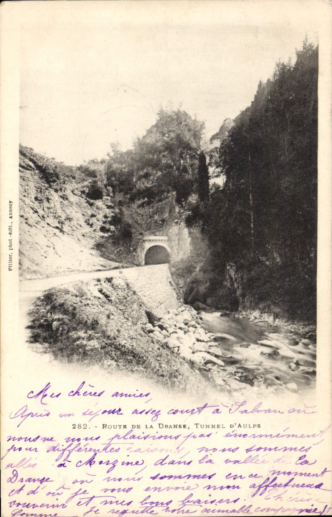 CPA Route de la Dhanse Tunnel d'Aulps 