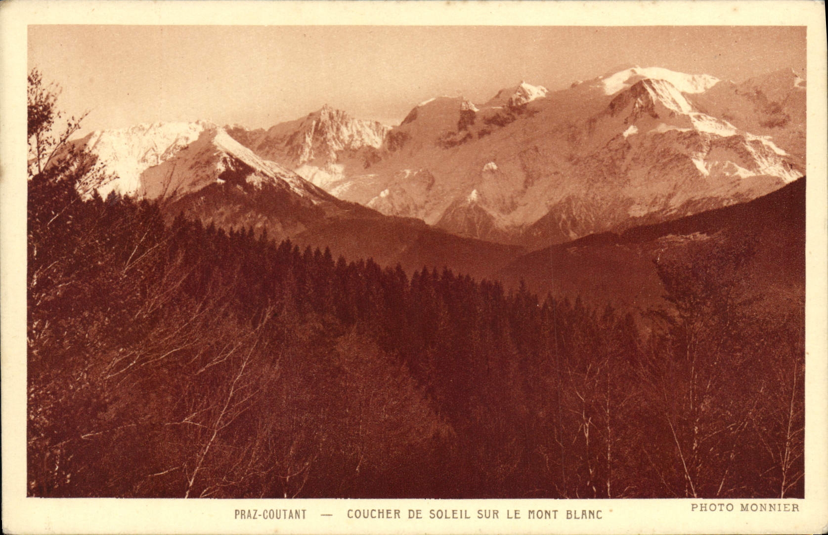 CPA Praz Coutant Coucher de Soleil sur le Mont Blanc 