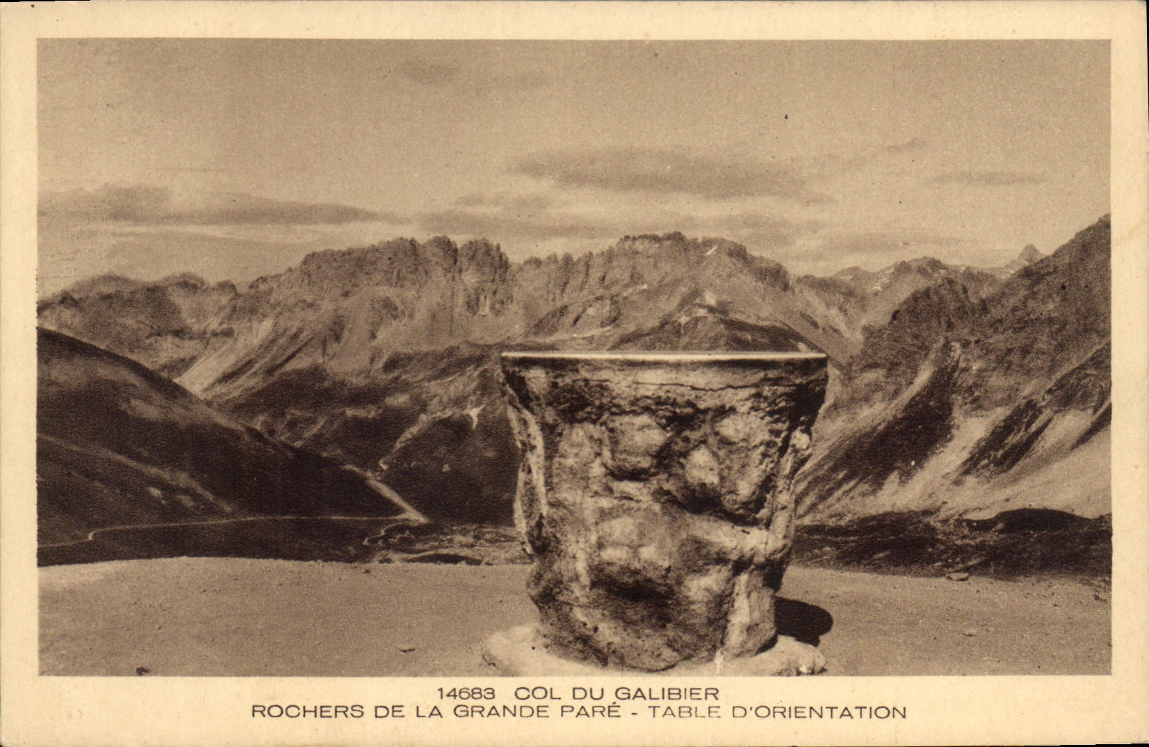 CPA Col du Galibier Rochers de la Grande Pare Table d'Orientation