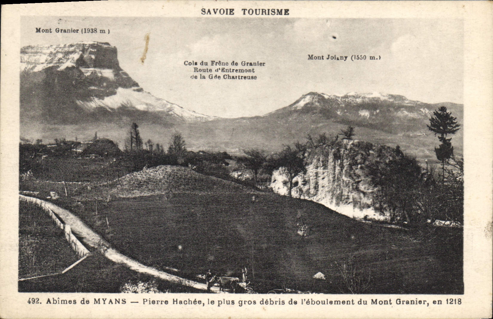 CPA Savoie Tourisme Abimes de Myans Pierre Hachee le plus gros debris de l'Eboulement du Mont Granie