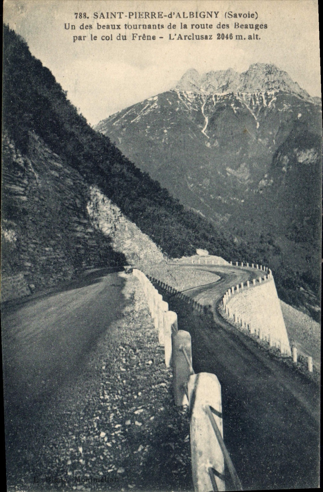 CPA Saint Pierre d'Albigny Savoie Un des beaux tournants de la route des Beauges par le col du Frene