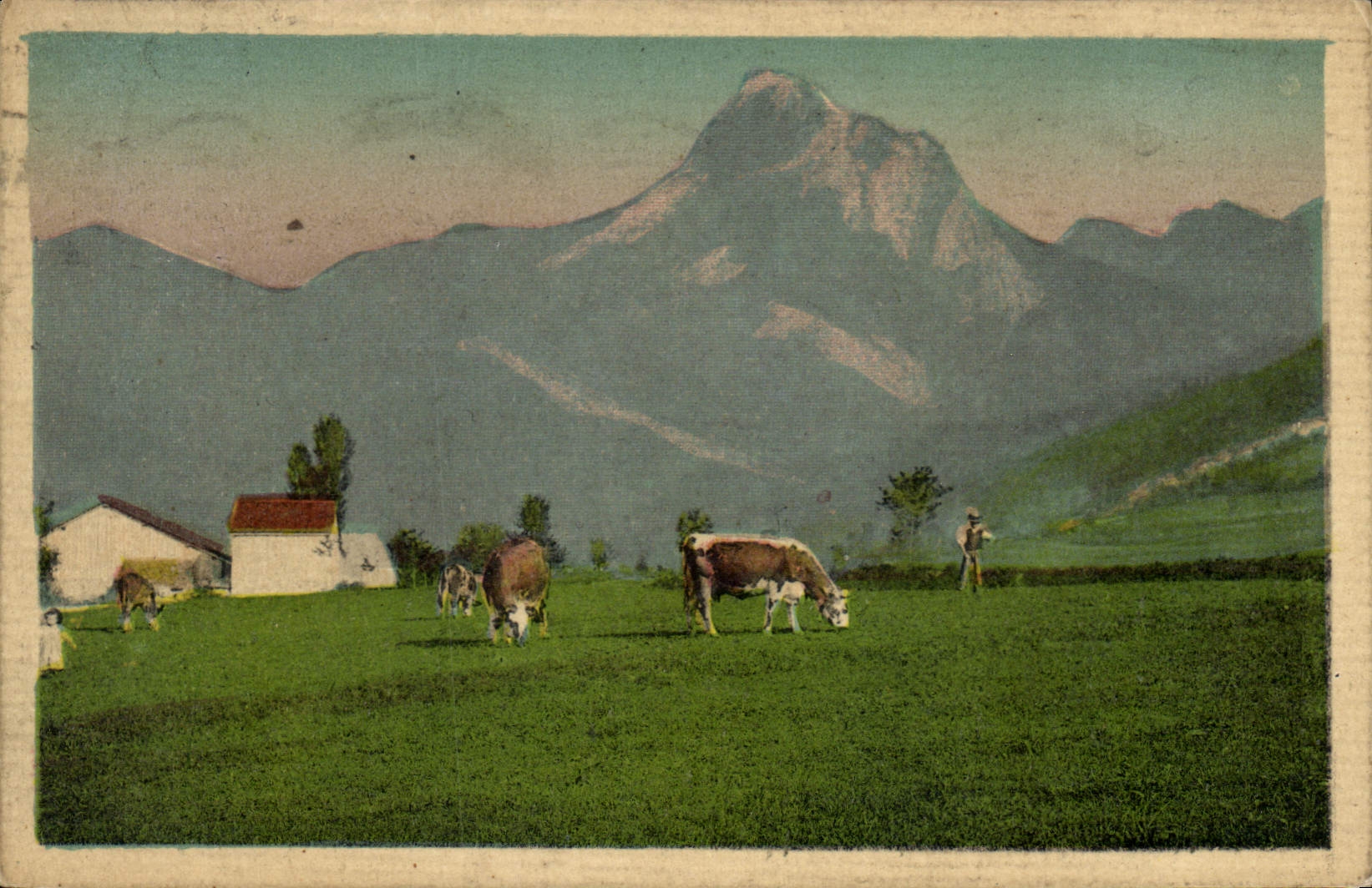 CPA Thonon les Bains la dent d'Oche Vaches