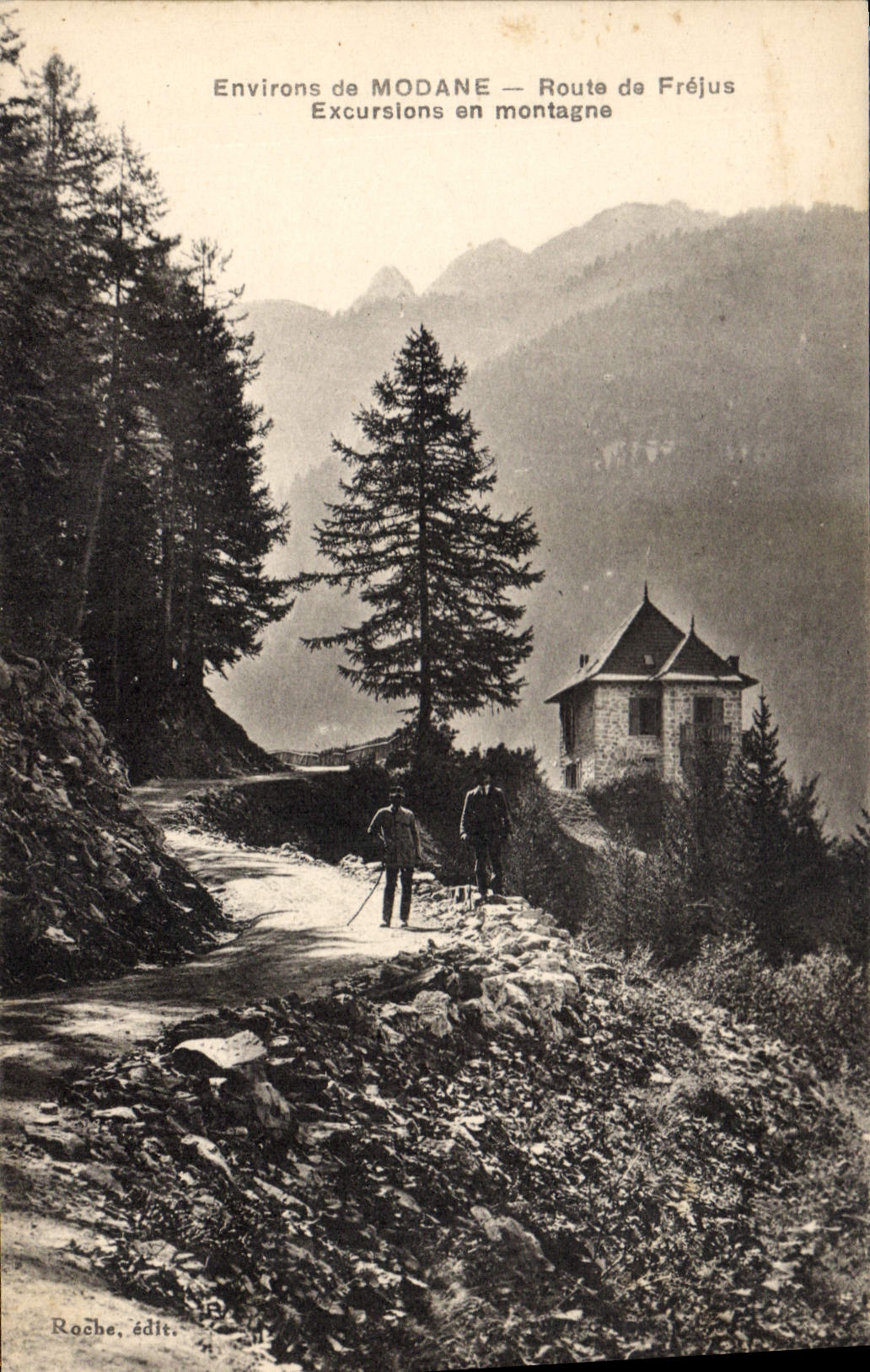 CPA Environs de Modane Route de Frejus Excursions en montagne