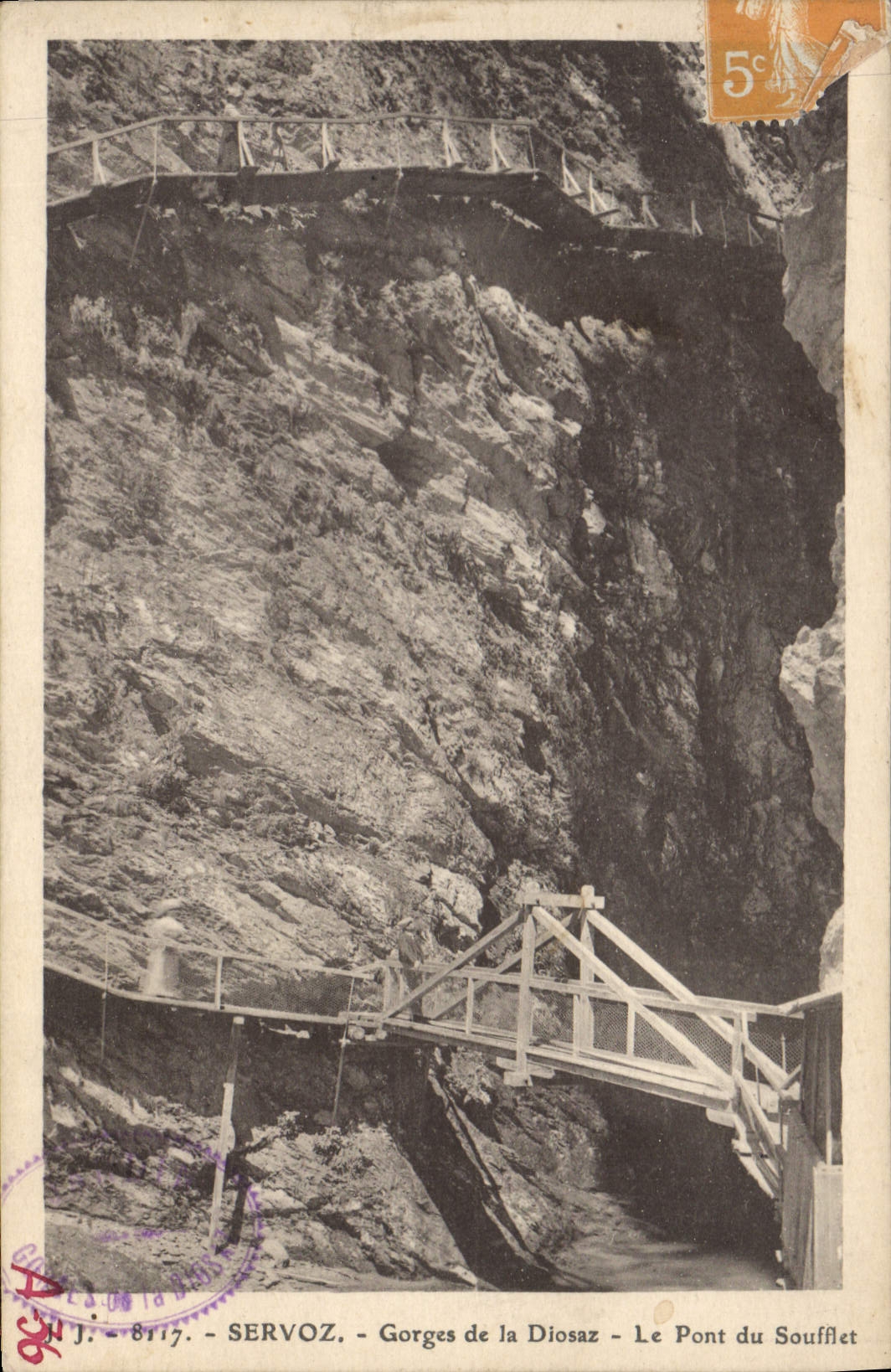 CPA Servoz Gorges de la Diosaz Le Pont du Soufflet