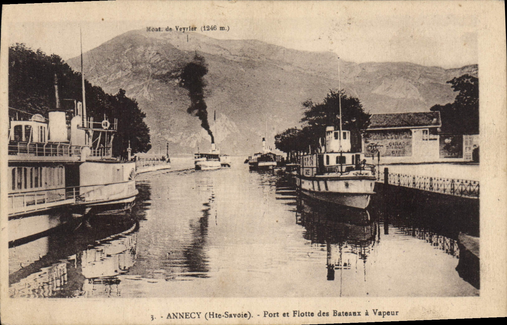 CPA Annecy Haute Savoie Port et Flotte des Bateaux a Vapeur 