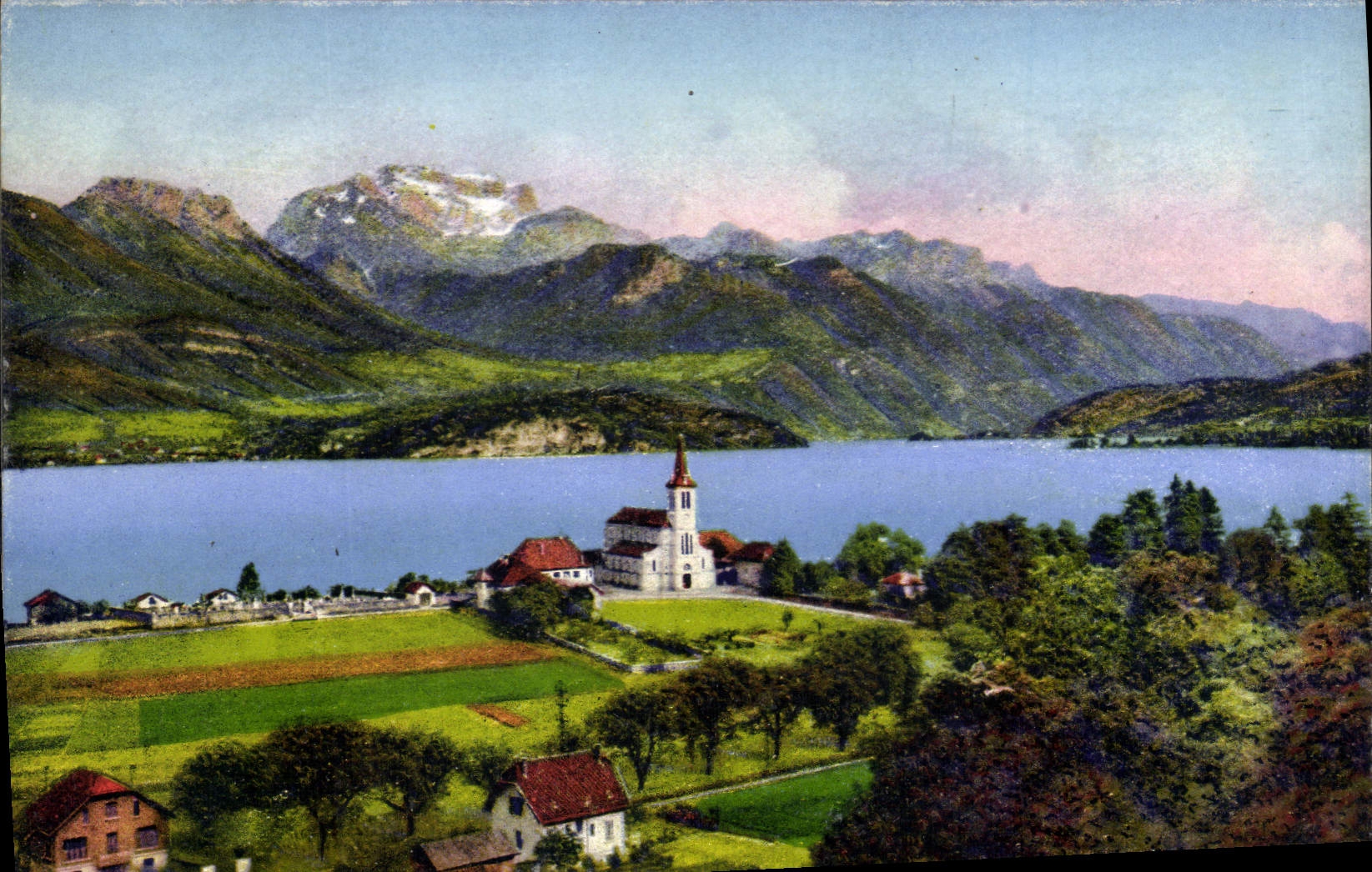 CPA Annecy L'Eglise et le Sevrier la Tournette