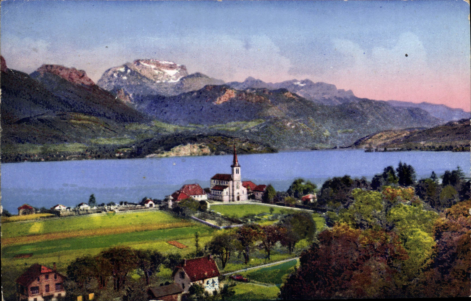CPA Annecy L'Eglise et le Sevrier la Tournette