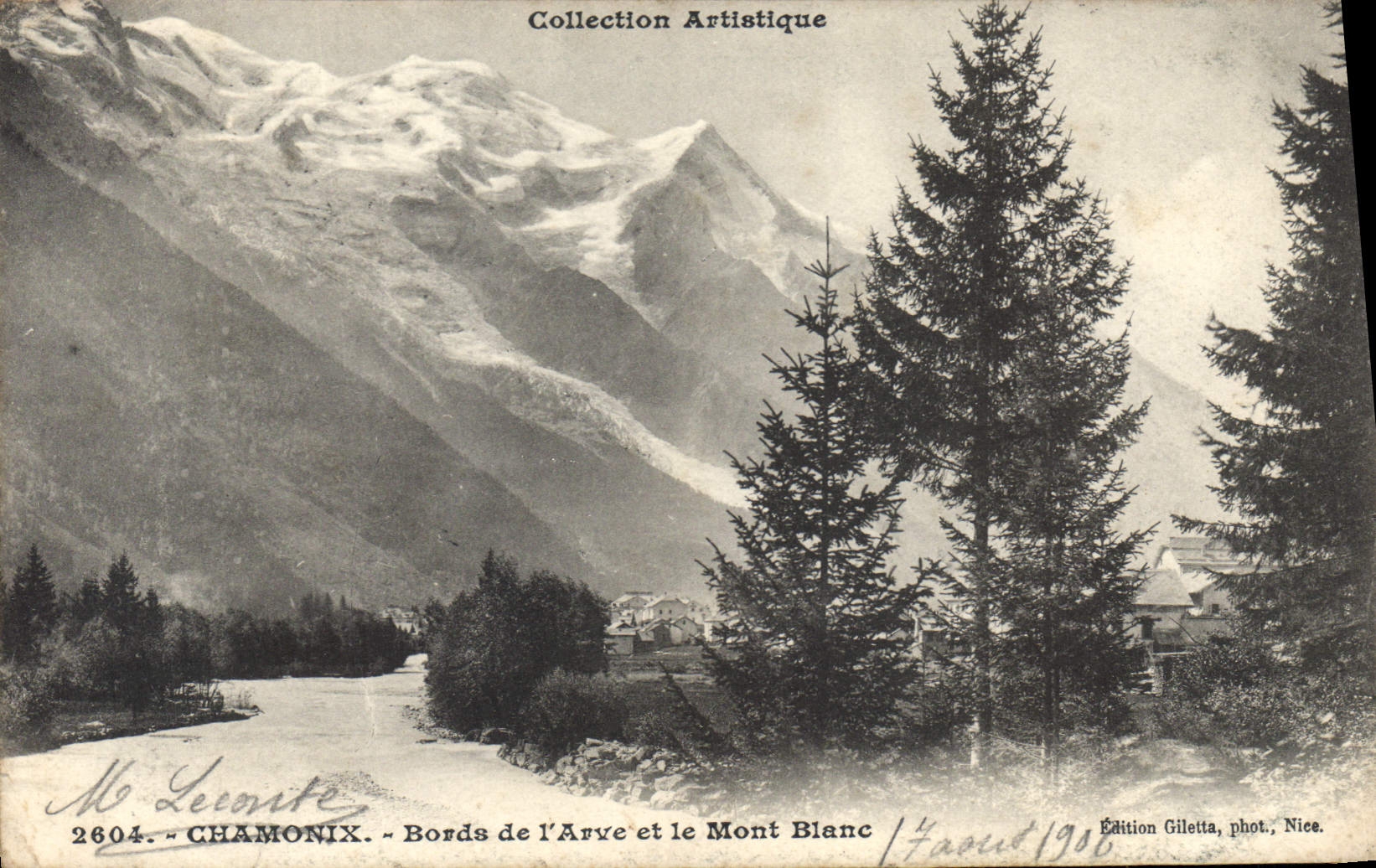 CPA Chamonix Bords de l'Arve et le Mont Blanc 
