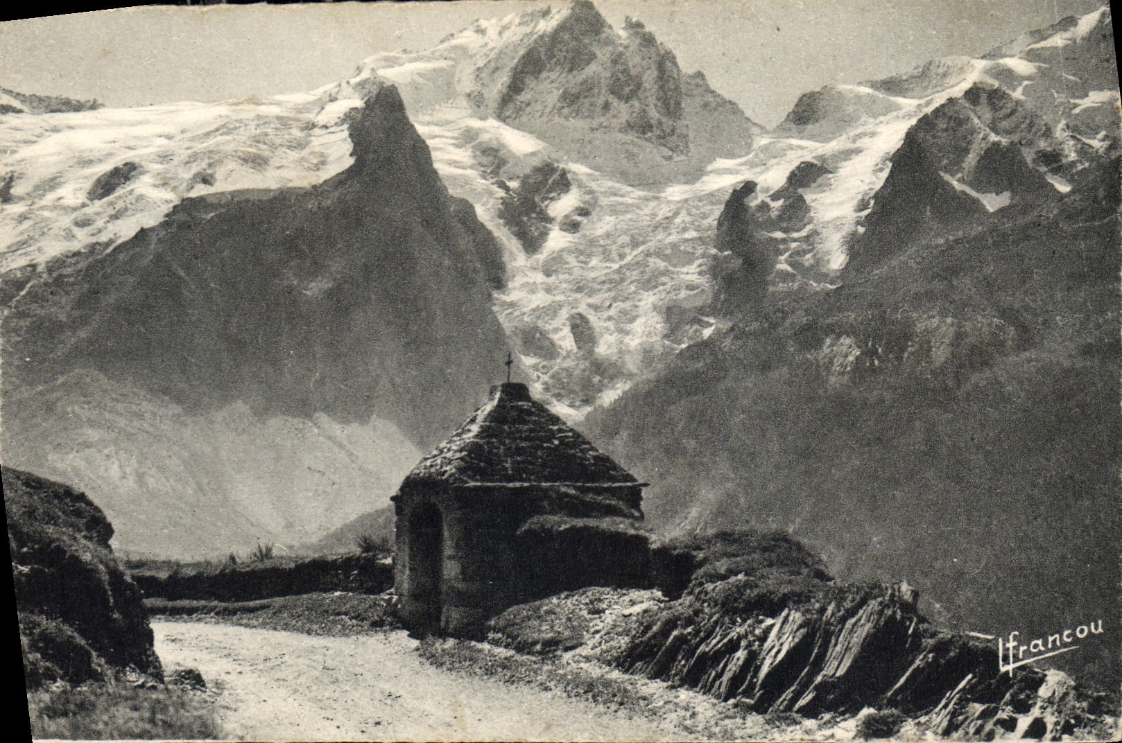 CPA Les Hautes Alpes de L Francou Briancon La Grave Oratoire du Chazelet et la Meije 