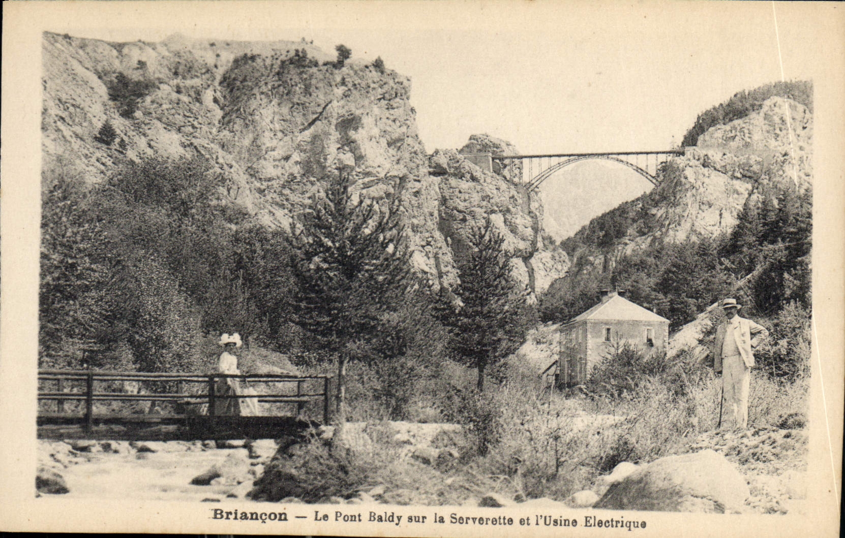 CPA Briancon Le Pont Baldy sur la Serverette et l'Usine Electrique 