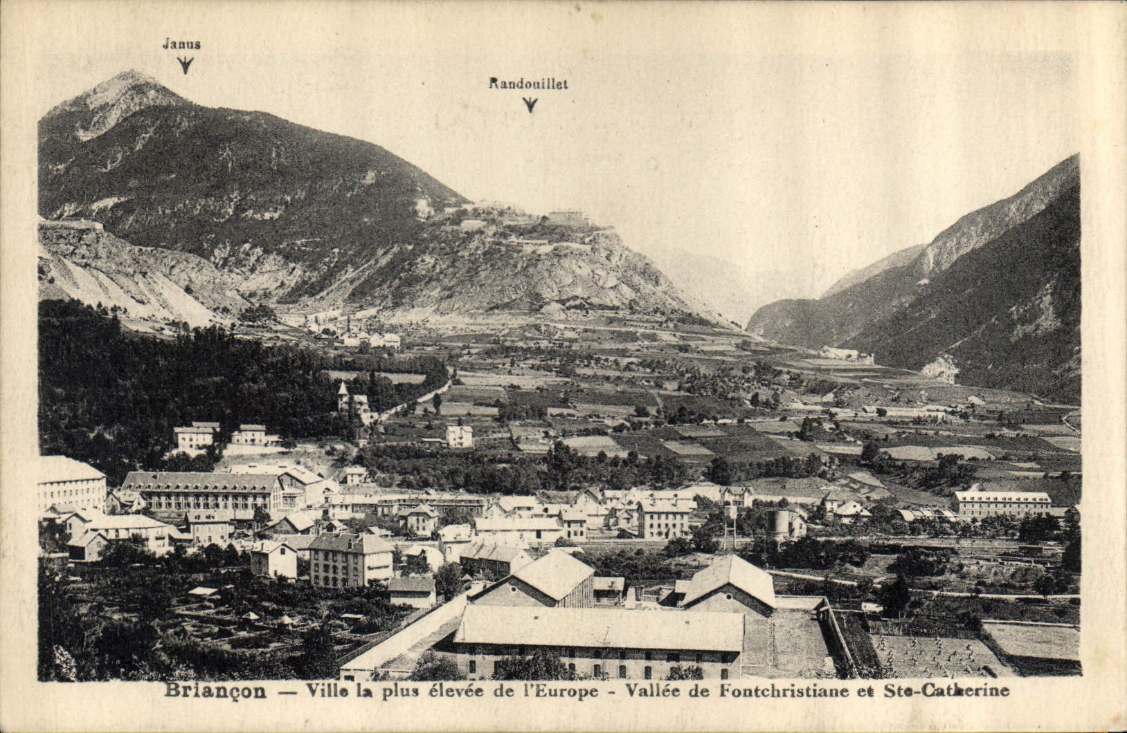 CPA Briancon Ville la plus elevee de l'Europe Vallee de Fontchristiane et Ste Catherine 