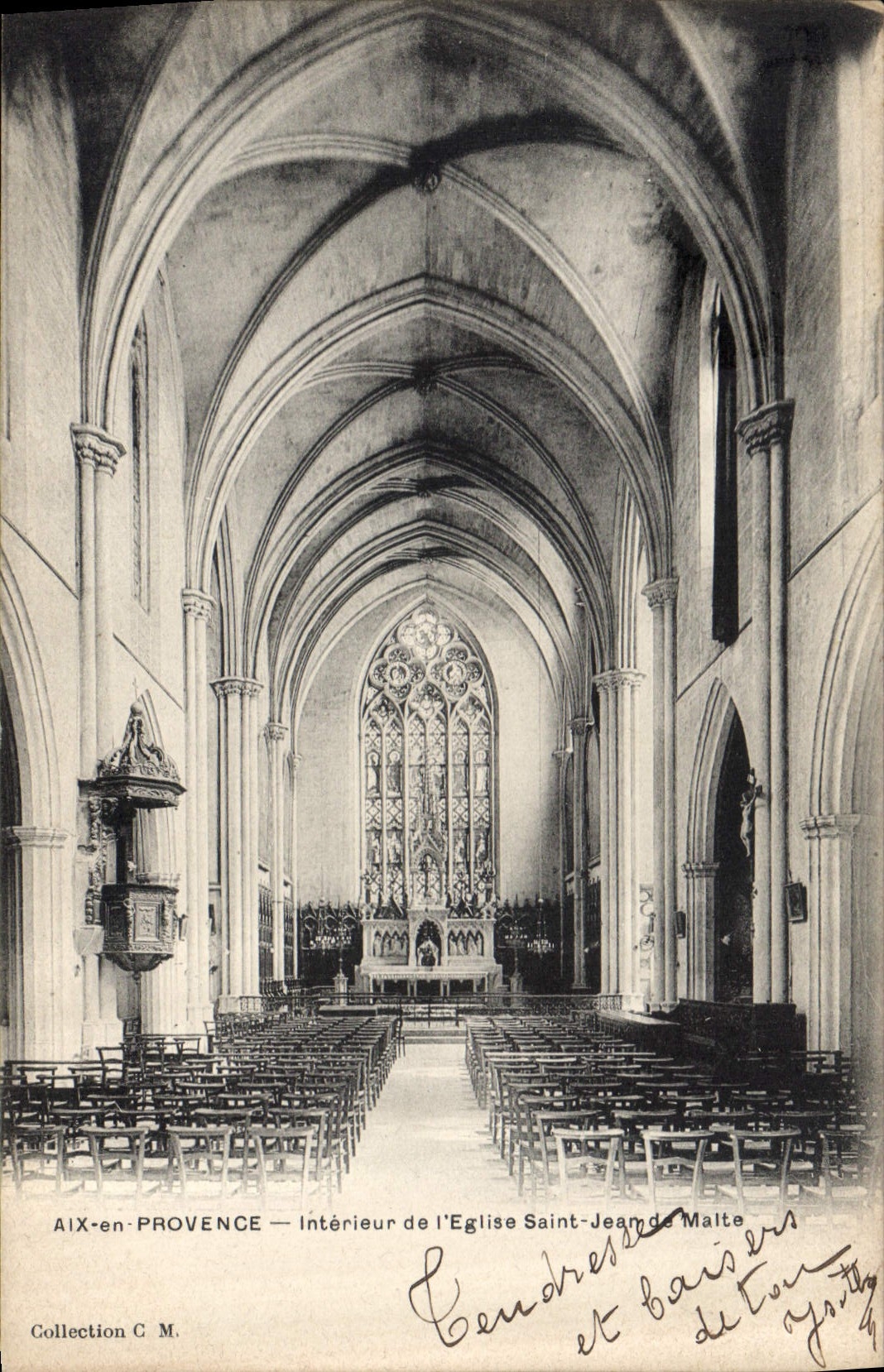 CPA Aix en Provence Interieur de l'Eglise Saint Jean de Malte 