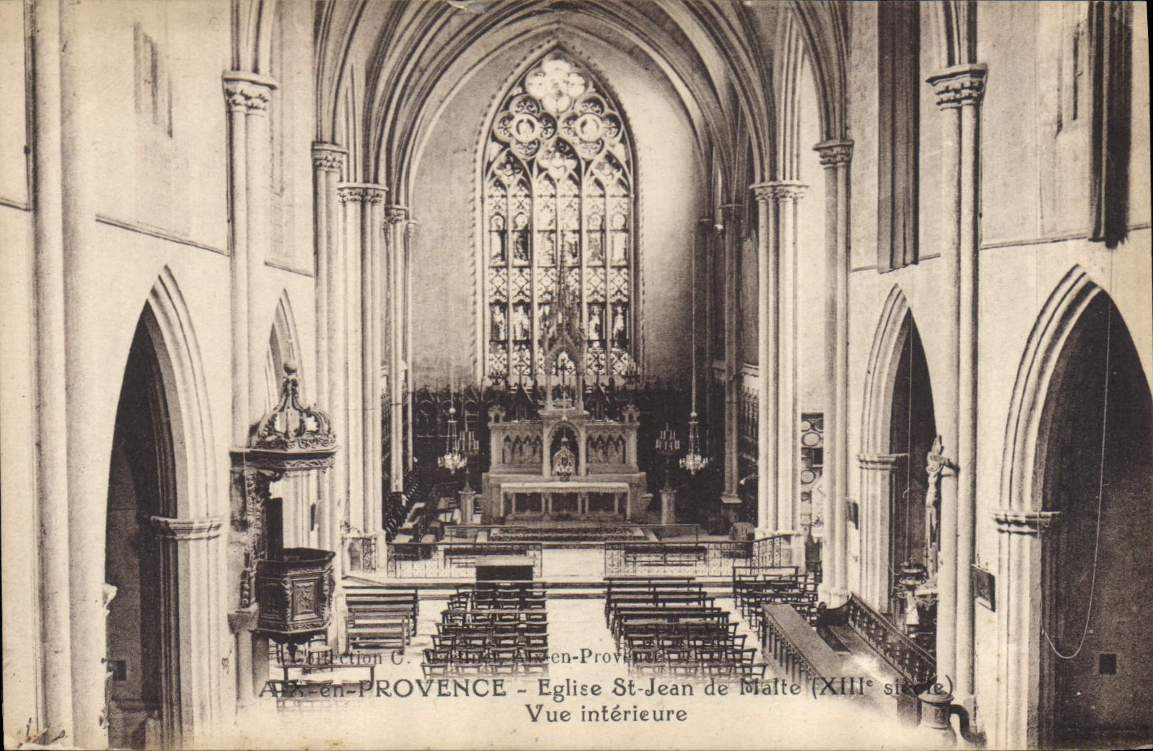 CPA Aix en Provence Eglise St Jean de Malte Vue Interieure 