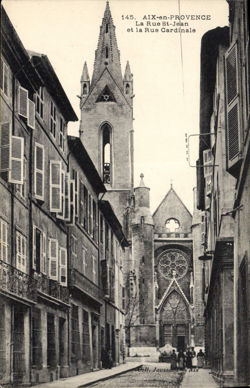 CPA Aix en Provence La Rue St Jean et la Rue Cardinale