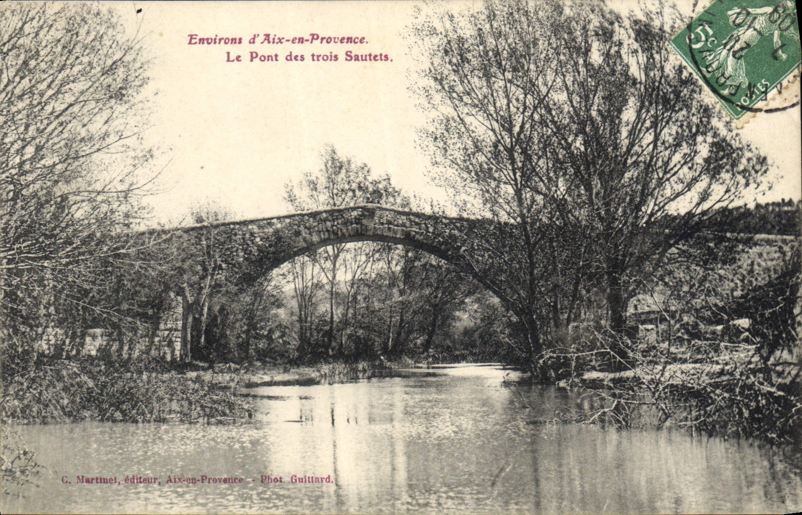 CPA Environs d'Aix en Provence Le Pont des Trois Sautets