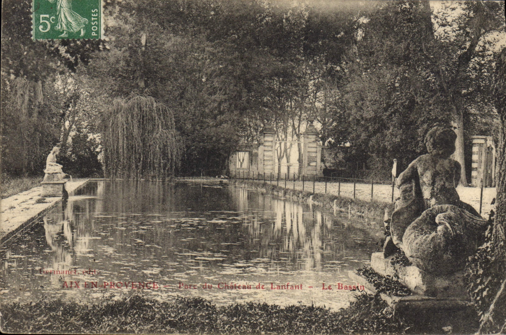 CPA Aix en Provence Parc du Chateau de Lanfant Le Bassin 