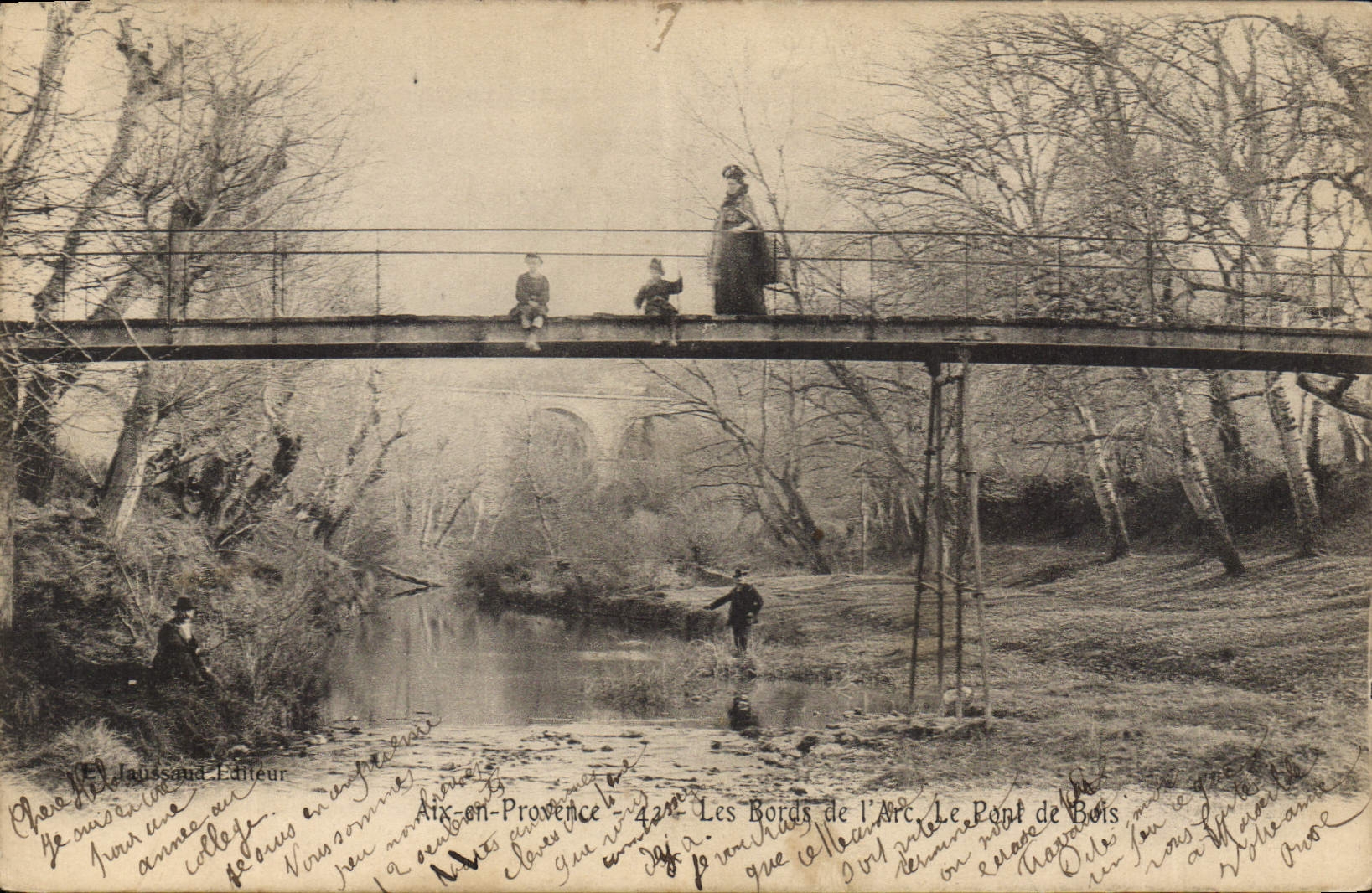 CPA Aix en Provence Les Bords de l'Arc Le Pont de Bois 