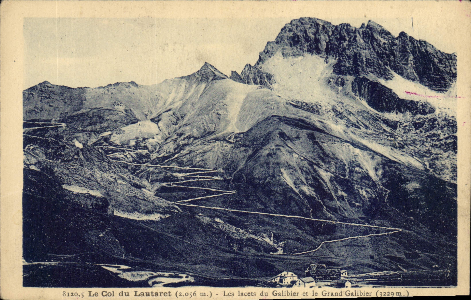 CPA Le Col du Lautaret Les Lacets du Galibier et le Grand Galibier 