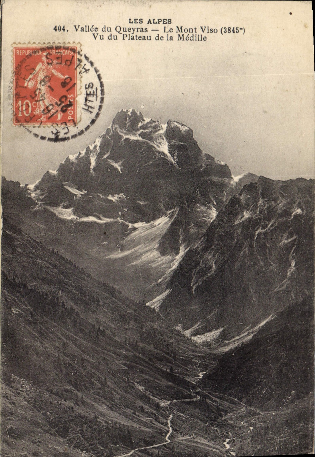 CPA Les Alpes Vallee du Queyras Le Mont Viso Vu du Plateau de la Medille