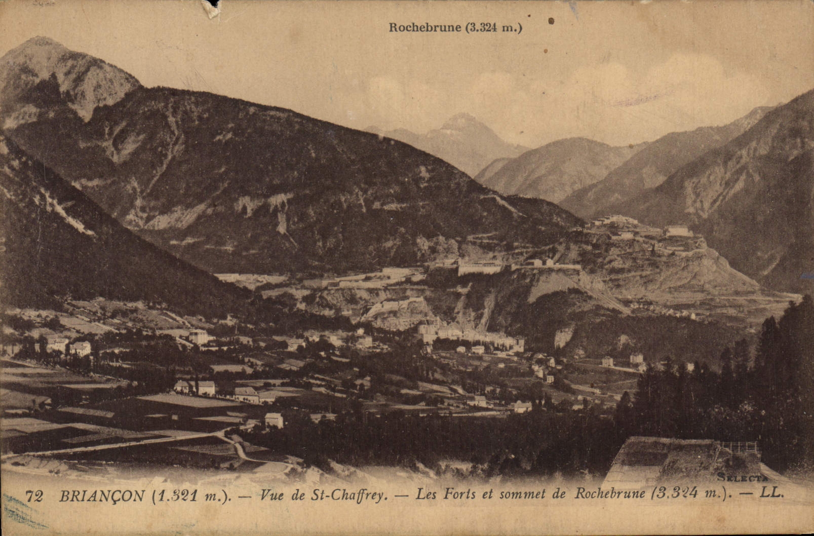 CPA Rochebrune Briancon Vue de St Chaffrey Les Forts et sommet de Rochebrune