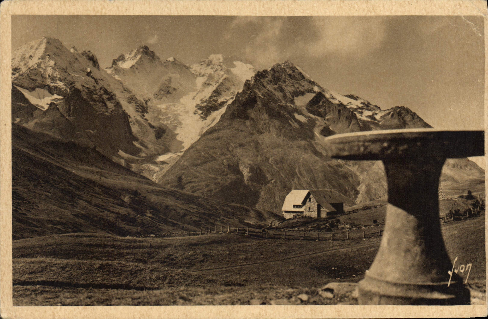 CPA Col du Lautaret La Table d'Orientation le Jardin et le Musee alpin Glacier de l'Homme Massif de 