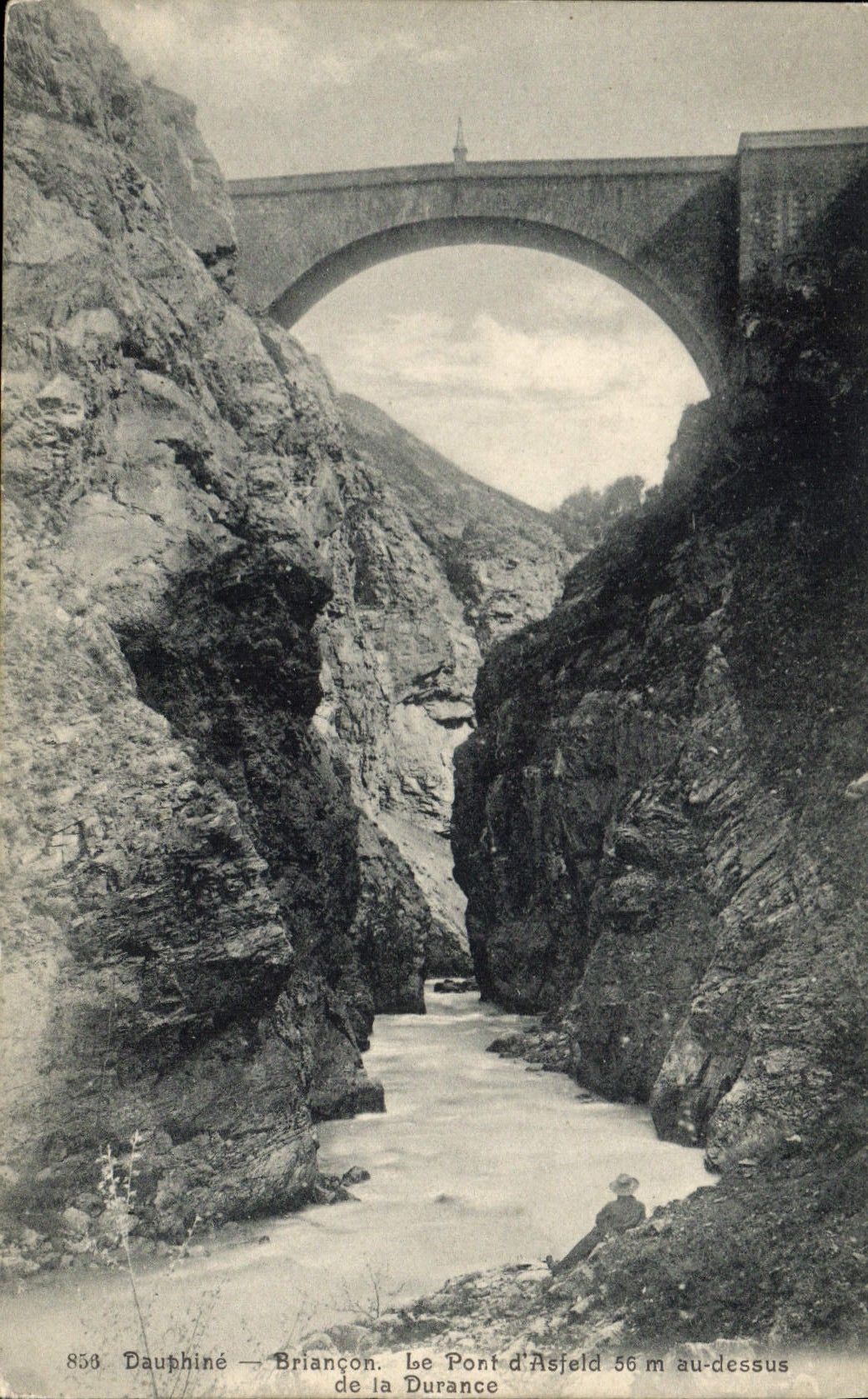 CPA Dauphine Briancon Le Pont d'Asfeld au dessus de la Durance