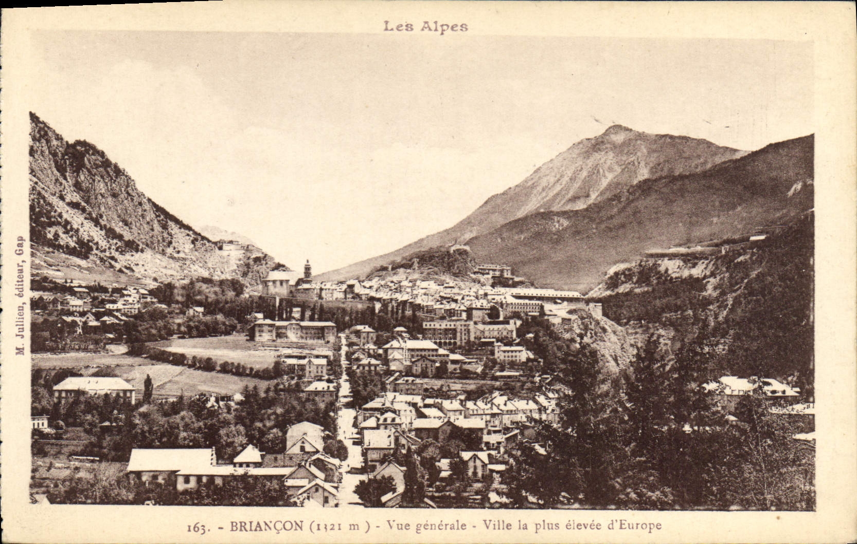 CPA Briancon Vue generale Ville le plus elevee d'Europe 