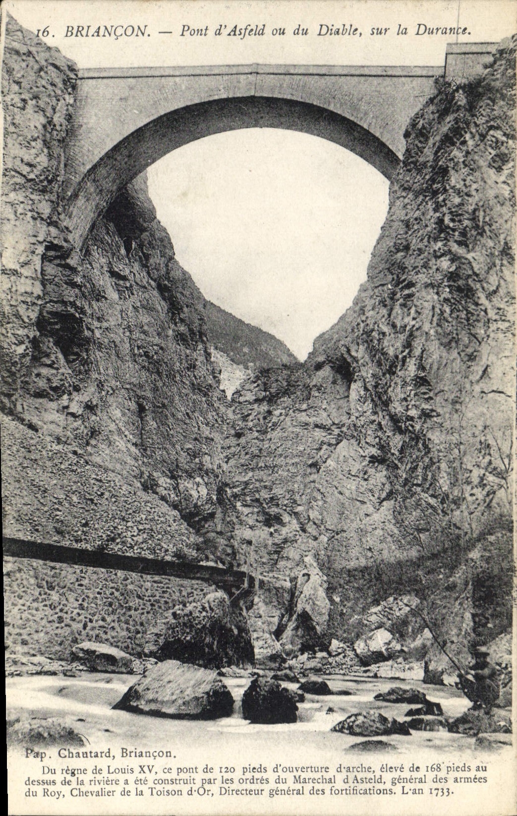 CPA Briancon Pont d'Asfeld vu du Diable sur la Durance