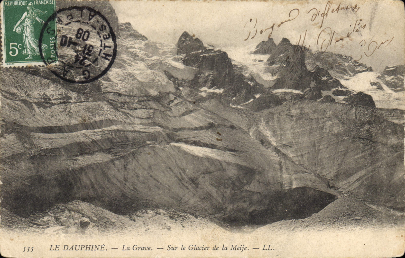 CPA Le Dauphine La Grave le Lac Leris et le Massif de la Meije