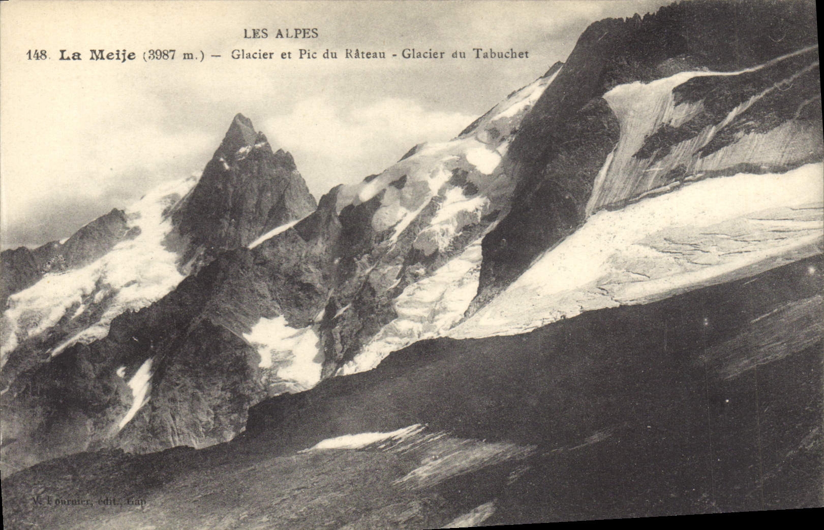 CPA Les Alpes La Meije Glacier et Pic du Rateau Glacier au Tabuchet