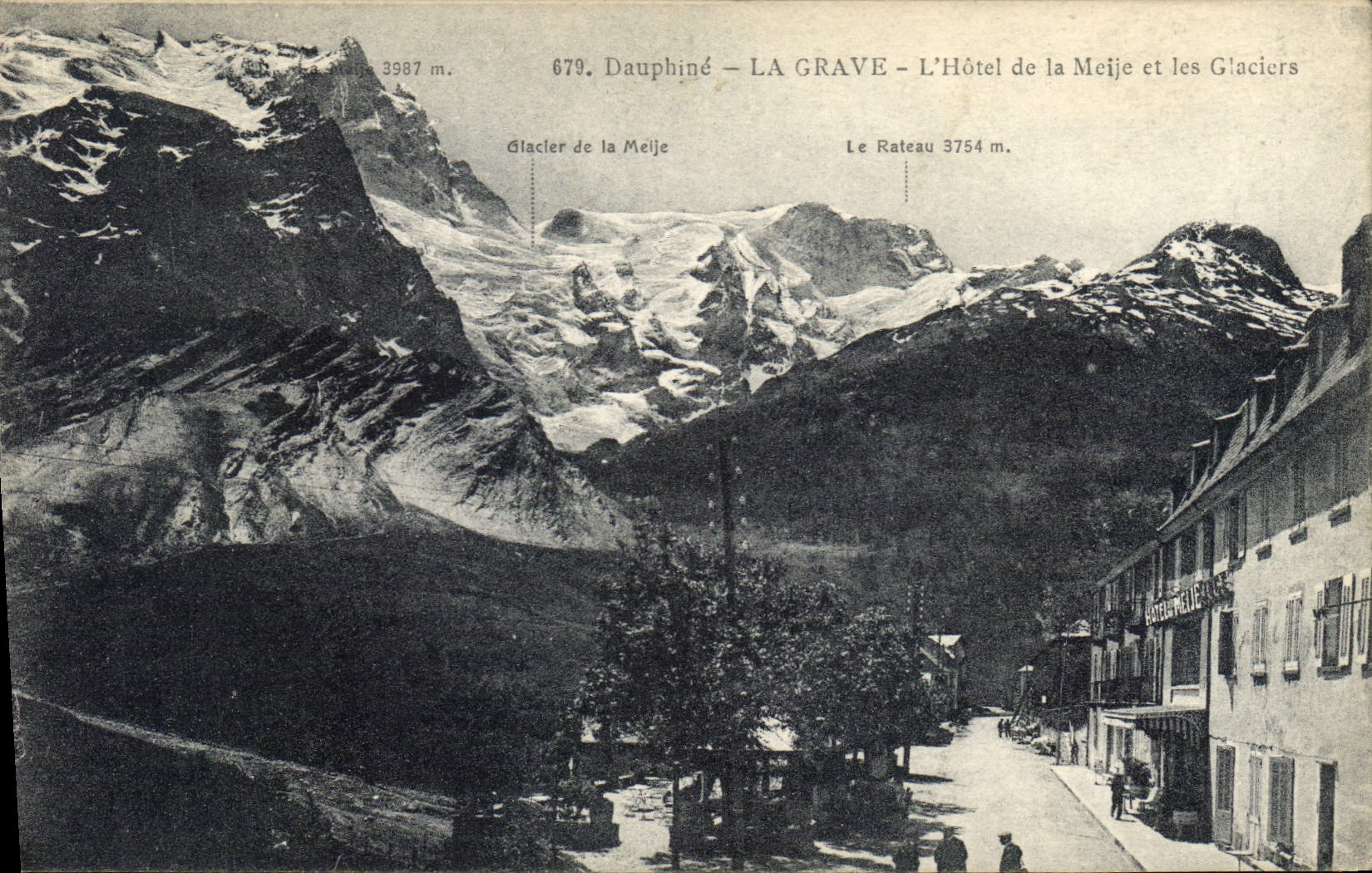 CPA Dauphine La Grave L'Hotel de la Meije et les Glaciers