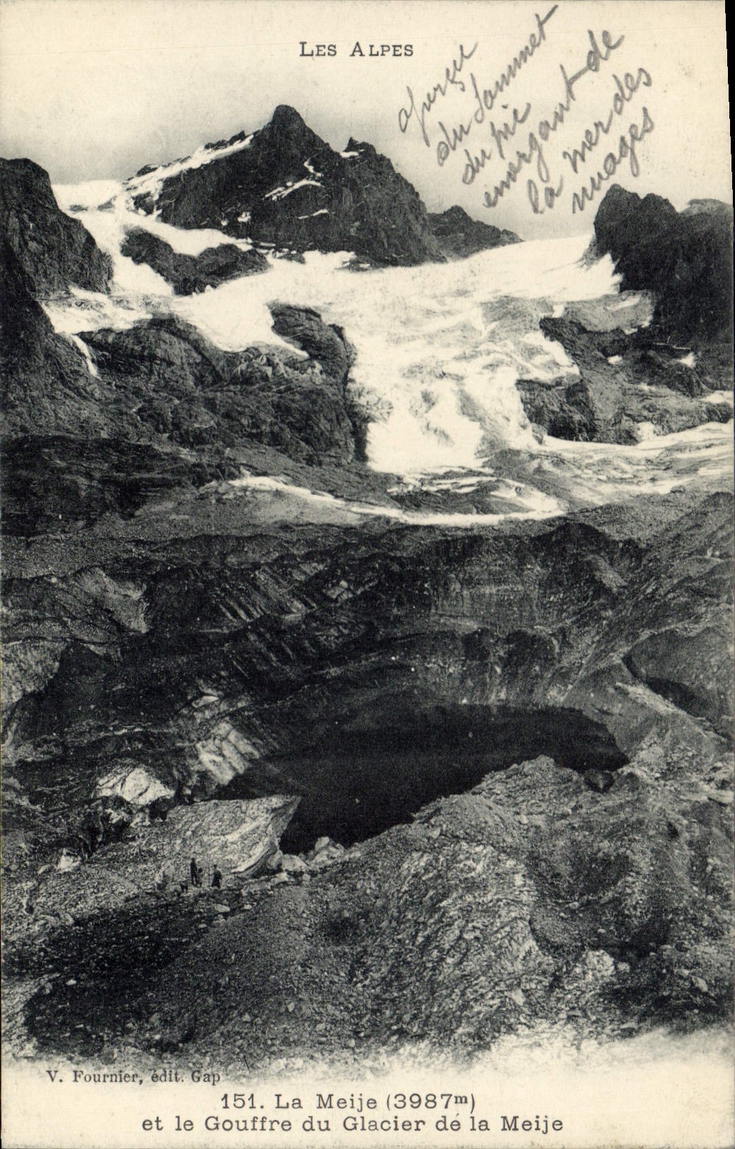 CPA Les Alpes La Meije et la Gouffre du Glacier de la Meije