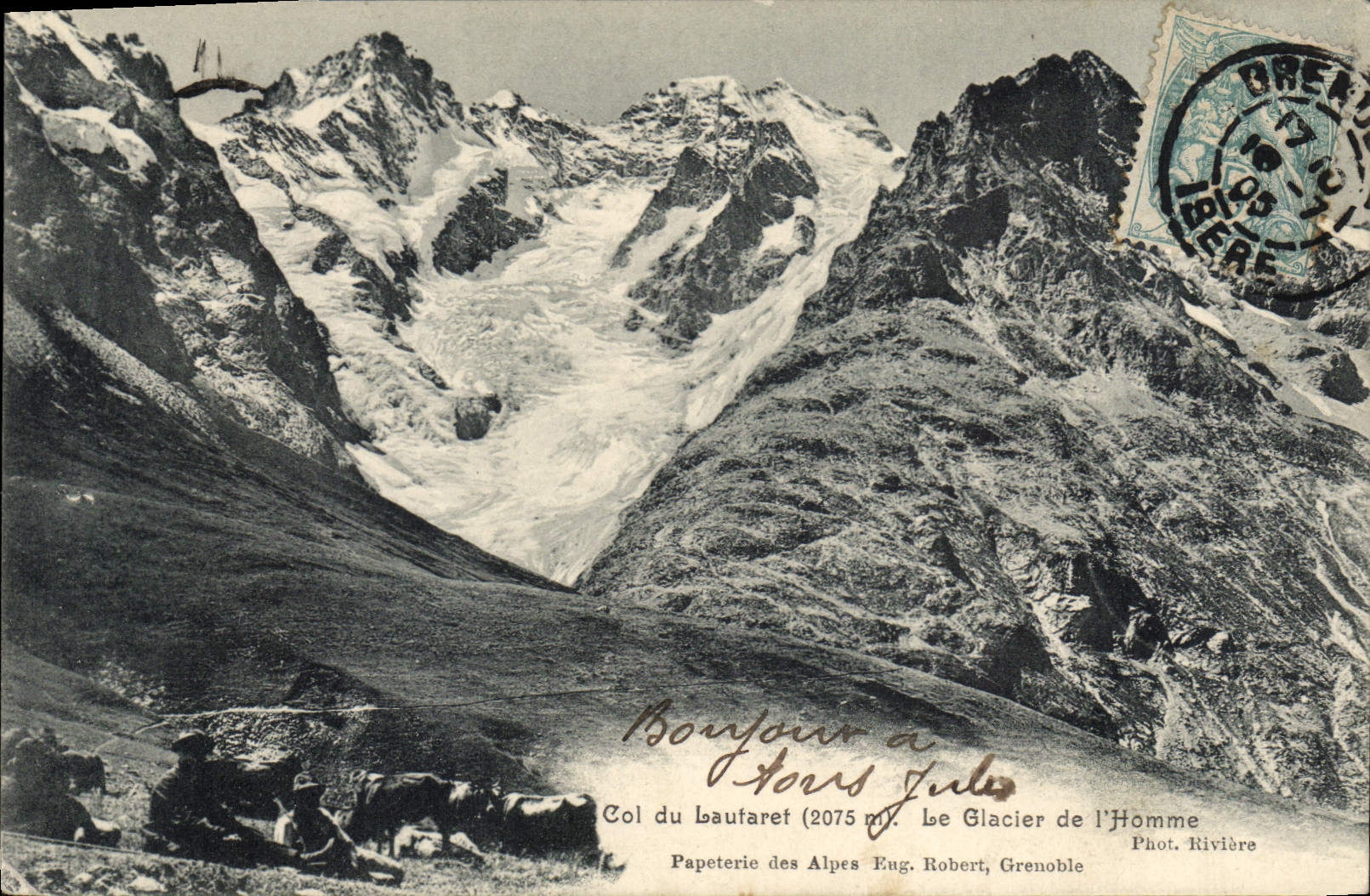 CPA Col du Lautaret Le Glacier de l'Homme