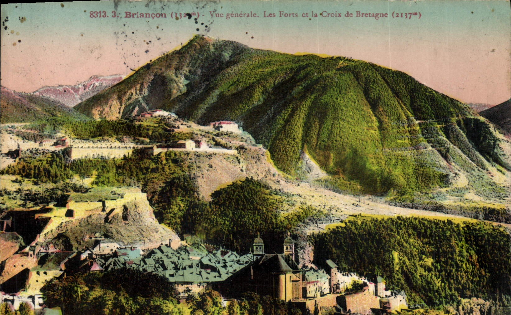 CPA Briancon Vue generale Les Forts et la Croix de Bretagne 