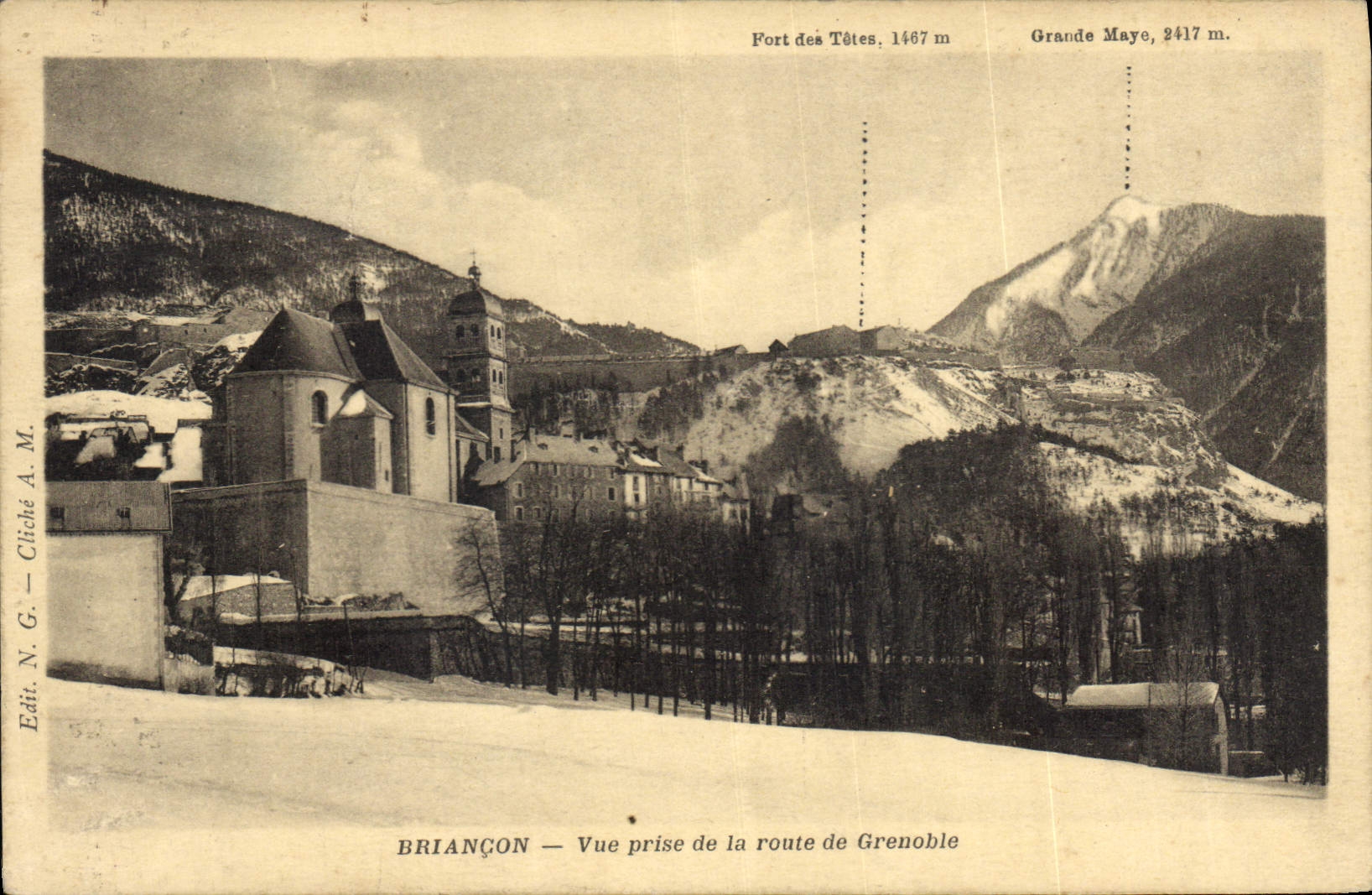CPA Briancon Vue prise de la route de Grenoble 
