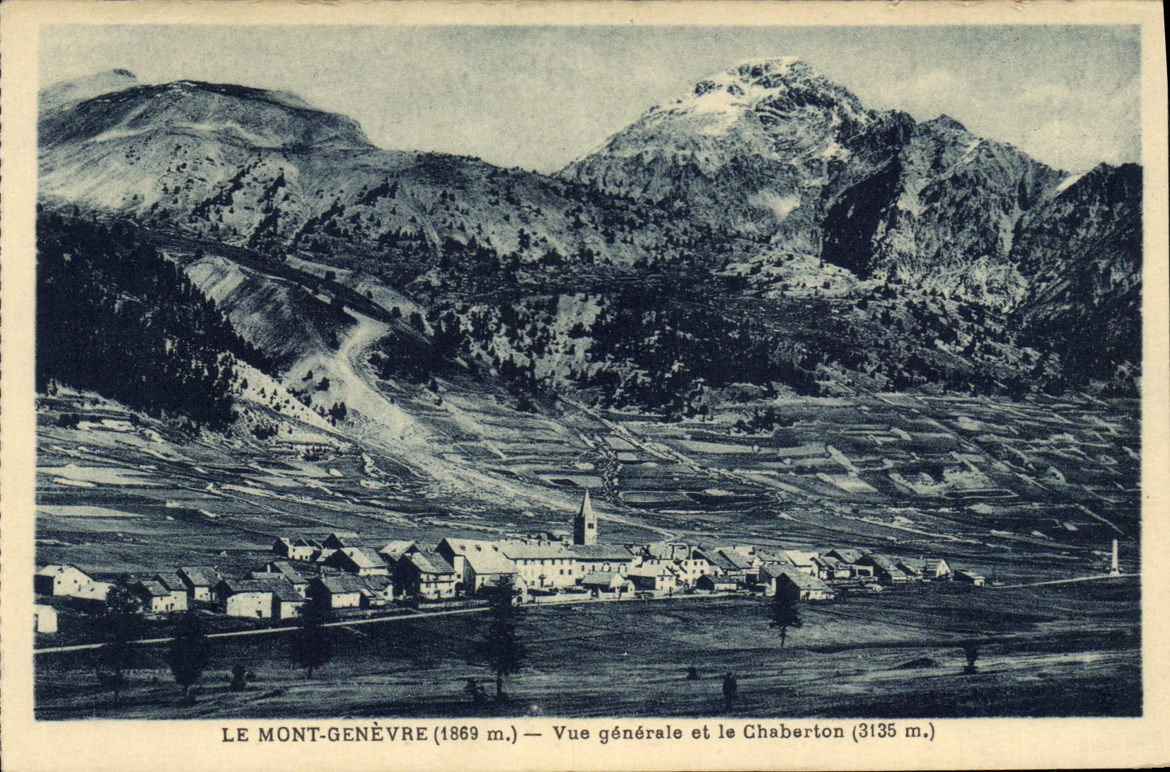 CPA Le Mont Genevre Vue generale et le Chaberton