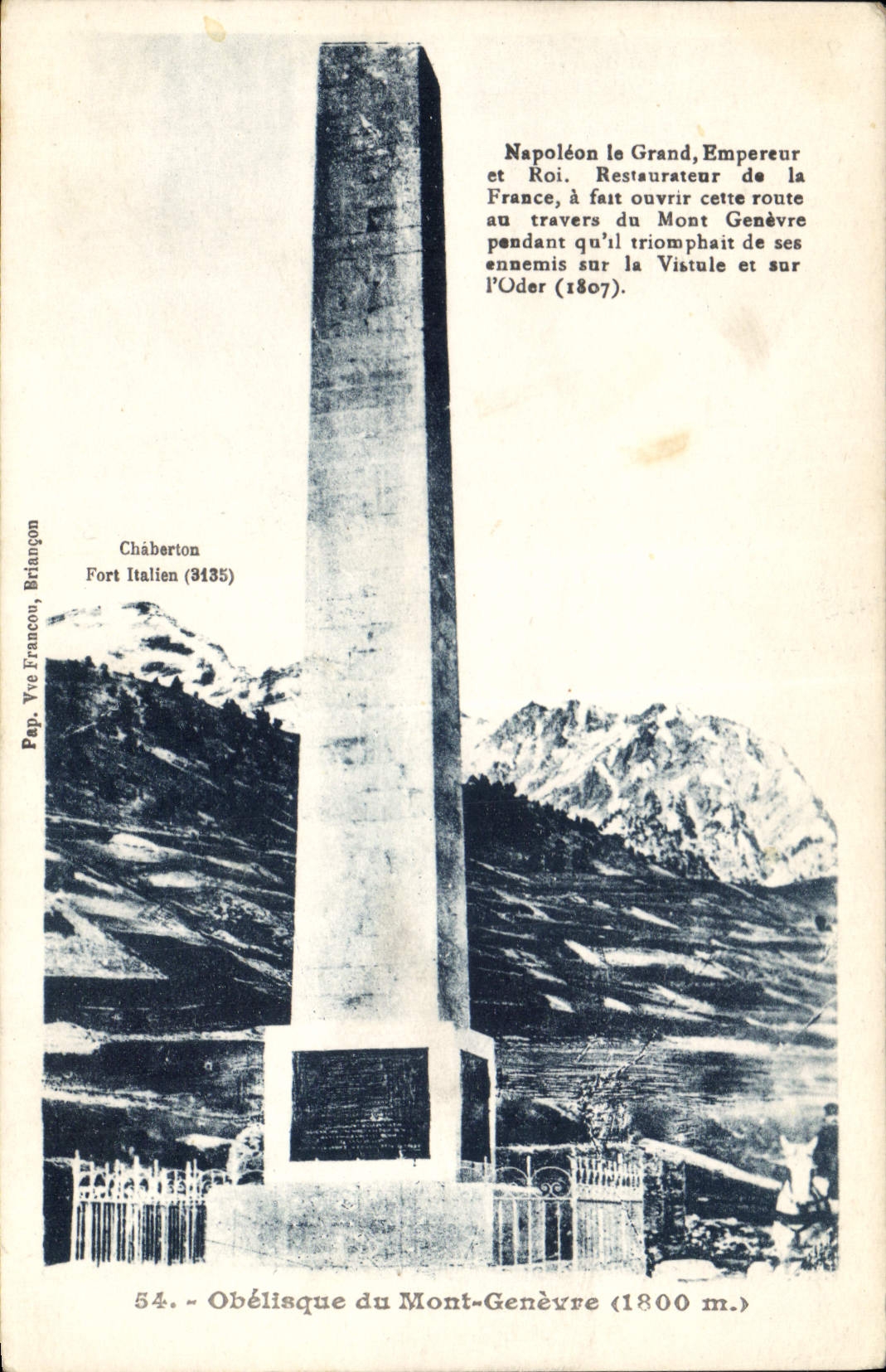 CPA Obelisque du Mont Genevre 