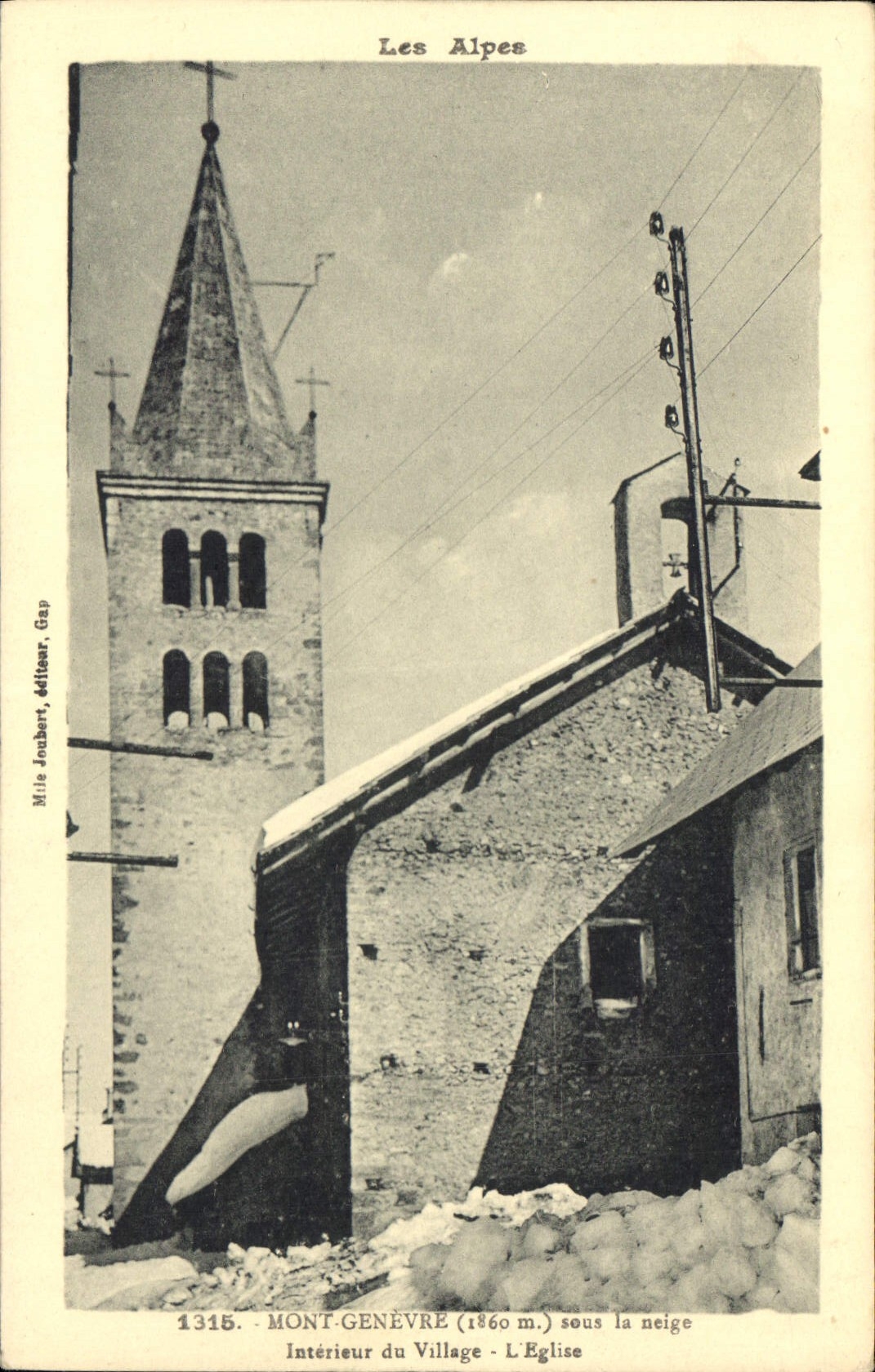 CPA Mont Genevre sous la neige Interieur du Village L'Eglise 