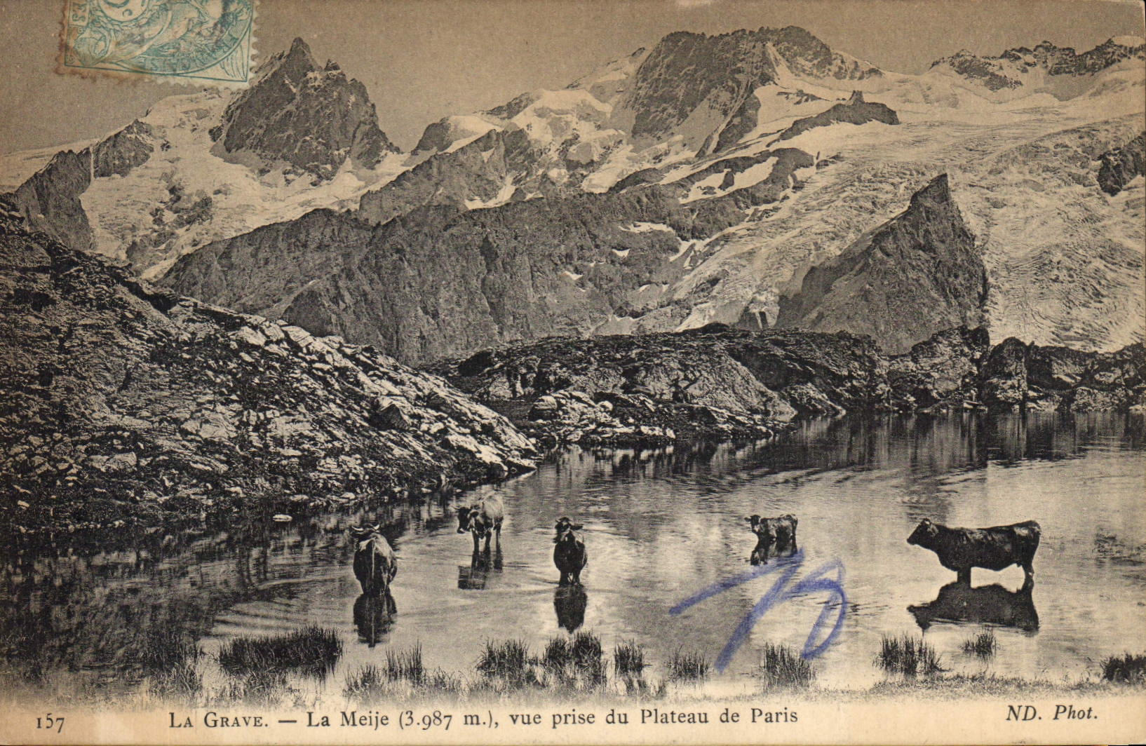 CPA La Grave La Meije vue prise du Plateau de Paris