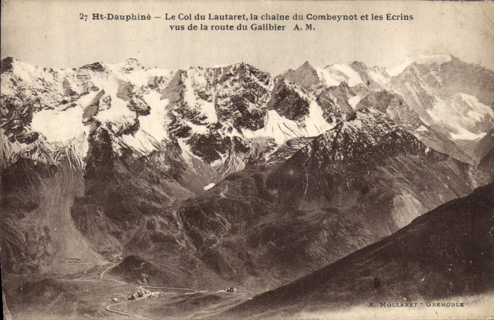 CPA Ht Dauphine le Col du Lautaret la Chaine du Combeynot et les Ecrins vus de la route du Galbier 