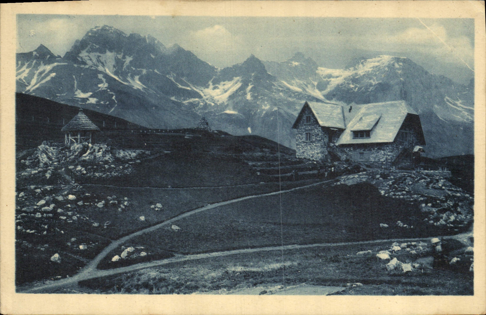 CPA Dauphine le Lautaret le Jardin Alpin et le Grand Galibier 